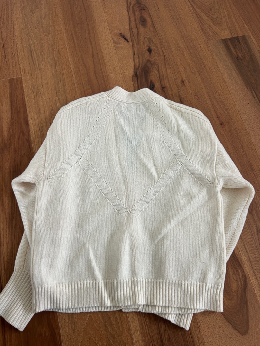 Cream Ribbed Button Cardigan - Picture 8 of 9